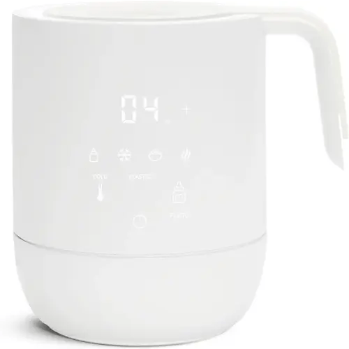 Munchkin Precision Baby Bottle Warmer for Breastmilk, Formula, Food Jars, and Sterilizing Small Parts - Compatible with All Bottle Brands, Glass, Silicone & Plastic, Digital Display, White (Plug-in)