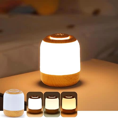 Eye Caring Soft Night Light, Touch Night Light for Baby, Kids and Adults, Small Cute Bedside Lamp, 3 Colors, Dimmable, USB Rechargeable Warm/Cold Night Light for Bedrooms, Baby Nursery and Sleep Aid