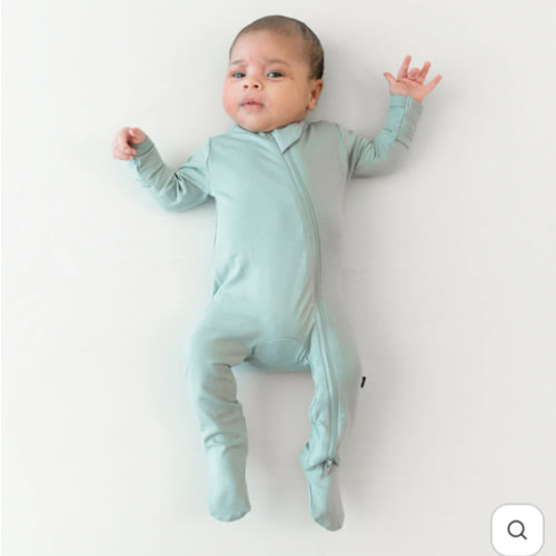 Zippered Footie in Sage | Baby Footie Pajamas | Kyte Baby PREEMIE