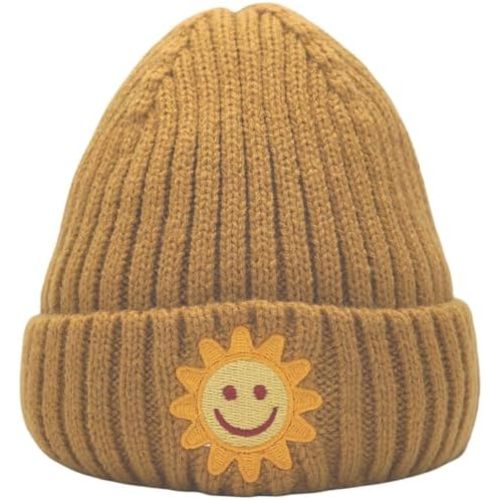 Smiling Sun Baby Beanie 0-6 Months 6-12-24 Months 2-5-8 Years - Ultra-Soft Warmth Hand-Knitted Beanie