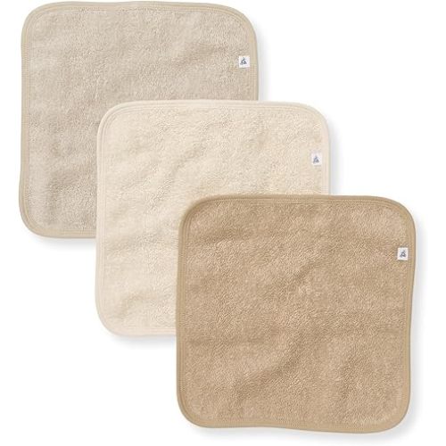 Burt's Bees Baby Infant Washcloths, 100% Organic Cotton, Soft and Super Absorbent Knit Terry & Woven Terry Wash Cloth