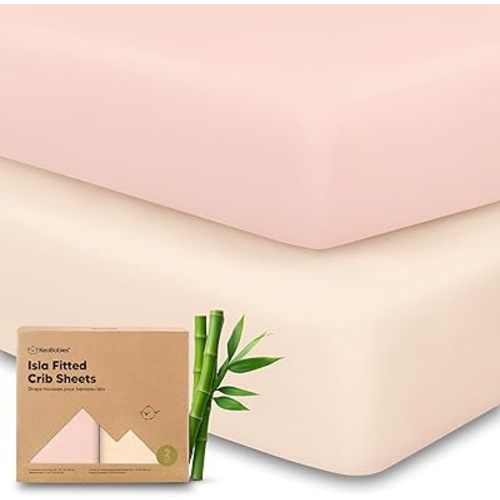 KeaBabies 2-Pack Baby Crib Sheets for Boys, Girls - 52x28 Viscose Derived from Bamboo Toddler Bed Sheets Neutral, Fitted Crib Mattress Cover for Standard Baby Bedding, Soft & Cozy (Cameo)