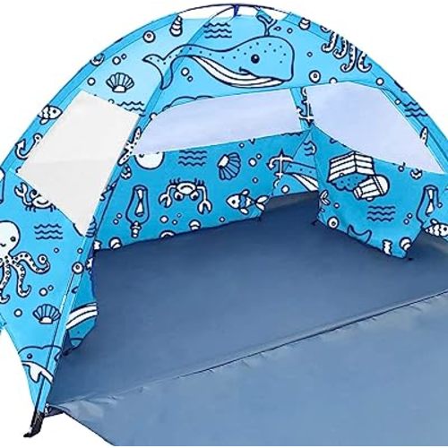 Ocean World 2 in 1 Beach Tent/Indoor Tent for Kids, Babies, Toddlers, and Family | UPF 50+ UV Protection, PU800 Waterproof 3-4 Person Sun Shelter Sun Shade | Baby Beach Tent, Baby Tent for Beach