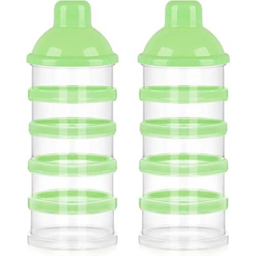 Accmor Formula Dispenser On The Go, 5 Compartments Stackable Formula Container for Travel, Baby Milk Powder Kids Snack Container, BPA Free