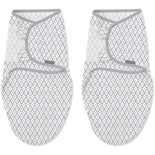 SwaddleMe by Ingenuity Easy Change Swaddle - Size Small/Medium, 0-3 Months, 2-Pack (Ikat Geo)