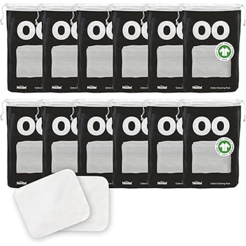 Baby Cotton Pads for Diaper Change by LoveNoobs, 720 Count, Ultra Soft 100% Organic Extra Large Cotton Pads for Baby Sensitive Skin, Lint-Free, Premium Jumbo Size, GOTS Certified