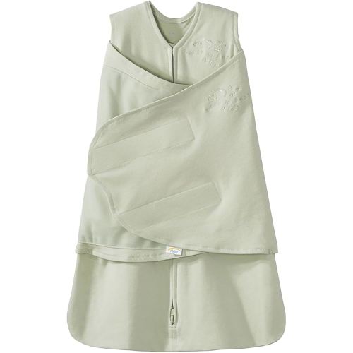 HALO 100% Cotton Sleepsack Swaddle, 3-Way Adjustable Wearable Blanket, TOG 1.5, Sage, Small, 3-6 Months