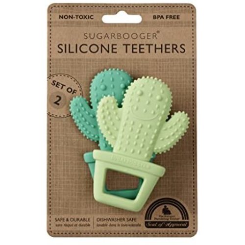 Sugarbooger Silicone Teether Set-of-Two, Happy Cactus