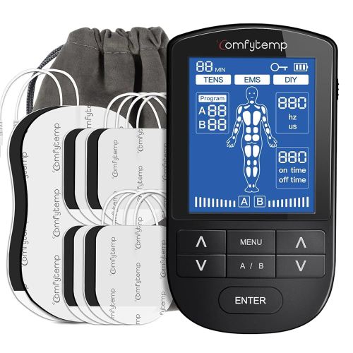 Comfytemp TENS Unit Muscle Stimulator for Pain Relief Therapy, FSA HSA Eligible TENS Machine with 24 Modes and DIY, Dual Channel EMS Unit, Pulse Muscle Massager for Back, Shoulder, Sciatica, Knee