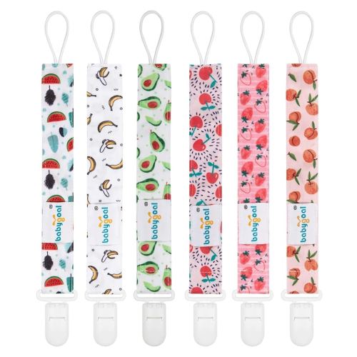 Babygoal Pacifier Clips, 6 Pack Pacifier Holder for Boys and Girls Fits Most Pacifier Styles & Baby Teething Toys and Baby Gift 6PS28-B