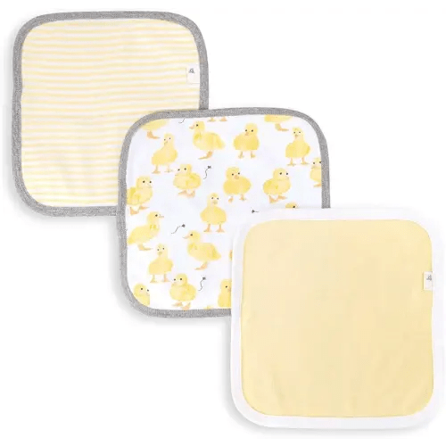 Burt's Bees Baby Infant Washcloths, 100% Organic Cotton, Soft and Super Absorbent Knit Terry Wash Cloth - 3 Pack Set