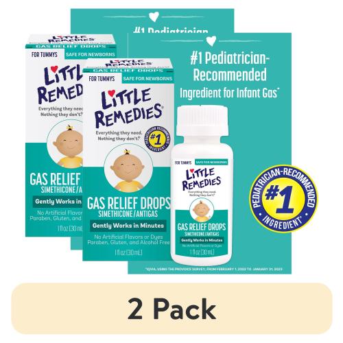 (2 pack) Little Remedies Gas Relief Drops, Natural Berry Flavor, Safe for Newborns, Children's Health 1 fl oz