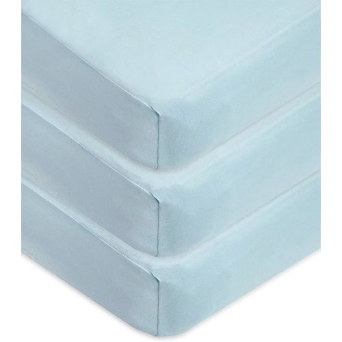 American Baby Company (Blue) 3 Pack 100% Cotton Jersey Knit Fitted Crib Sheet