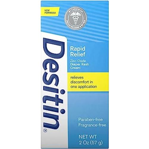 Desitin Rapid Relief Creamy Zinc Oxide Diaper Rash Cream, 2 Ounce (Pack of 3)