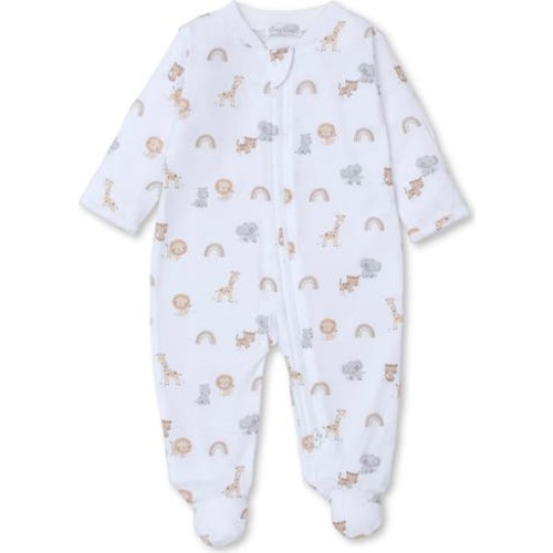 Kissy Kissy Animal Print Pima Cotton Zip Footie - 6-9M