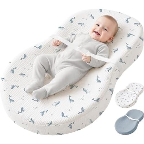 Konssy Baby Changing Pad Set with Waterproof Lining & 2 Pack Muslin Covers