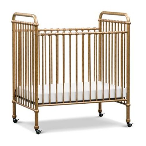 Namesake Abigail 3-in-1 Convertible Mini Metal Crib - Vintage Gold