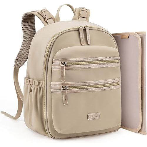 mommore Neoprene Diaper Bag Backpack Small Baby Bag Travel Mini Diaper Backpack for Newborn with Insulated Pockets, Stroller Straps