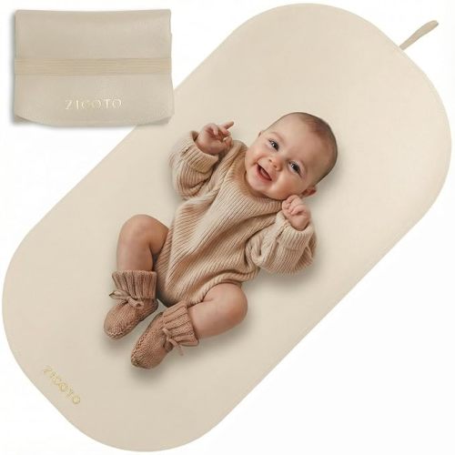 Beautiful Portable Baby Changing Pad - Wipeable and Easy to Clean Diaper Changing Mat - The Perfect Waterproof Vegan Leather Pad for Traveling