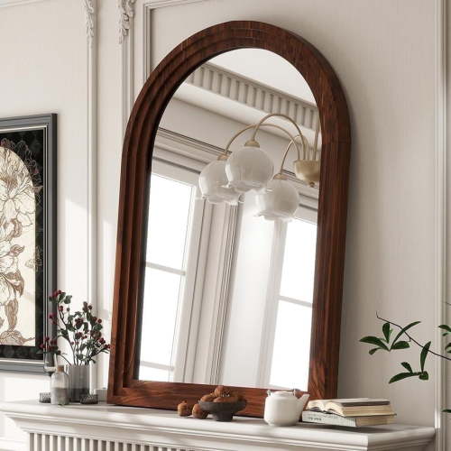 Arched Wall Mirror Wooden Frame