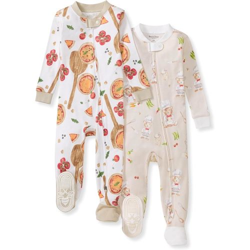 Burt's Bees Baby Boys Organic Cotton, Snug Fit Footed Sleeper Pajamas