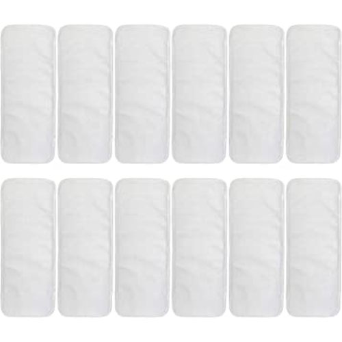 ALVABABY 12pcs Microfiber Inserts,Soft Cloth Diaper Liner,3-Layer Absorbent Inserts,Reusable for Baby Cloth Diapers 12T