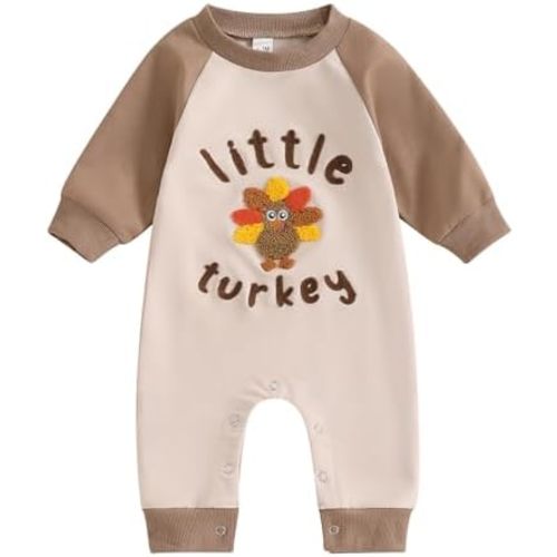 My First Thanksgiving Baby Boy Girl Outfit Little Turkey Romper Jumpsuit Cute Newborn Thanksgiving Clothes
