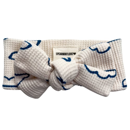 Organic Waffle Knot Bow, Cloud