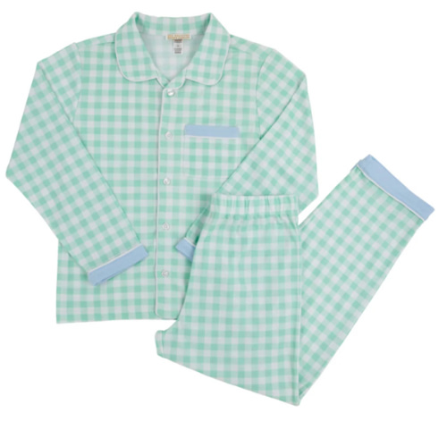 Lock's Little Man Set - Grace Bay Green Gingham - Size: 3T