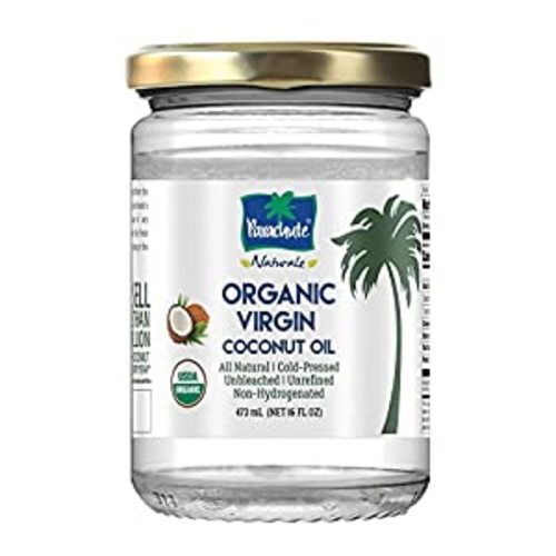 Parachute Naturalz Extra Virgin Coconut Oil | 100% Organic Cooking Oil, Hair Oil and Skin Oil | Cold Pressed | USDA Certified | 16 fl. oz Glass Jar (473 ml) - 16 Fl Oz (Pack of 1)