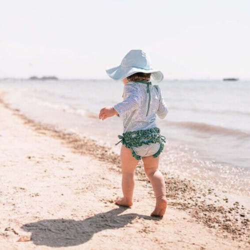 Long Sleeve Rash Guard With Ruffle Bottom | Makin' Waves