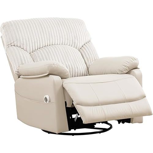 Swivel Rocking Chair Electric Recliner with Massage and Heat,Glide Rocker