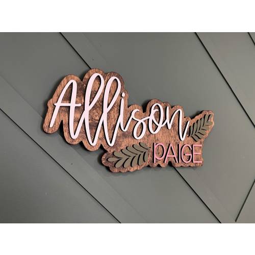 Greenery Name Sign, Nursery Name Sign, Sun Nursery Decor, Botanical Name Sign, Custom Wood Name Sign, Name Sign for Nursery, Botanical