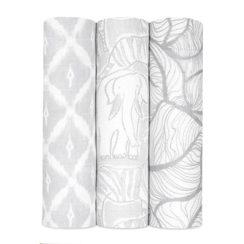 aden + anais Silky Soft Swaddle Blanket, Boutique Muslin Blankets for Girls & Boys, Baby Receiving Swaddles, Ideal Newborn & Infant Swaddling Set, Perfect Shower Gifts, 3 Pack, Culture Club