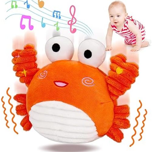 Baby Toys 12-18 Months Musical Crawling Dancing Moving Walking Crab Infant Newborn Tummy Time Toys 0-6 6-12 Months Sensory Interactive Learning Toys for 1 Year Old Boy Girl Easter Birthday Gifts