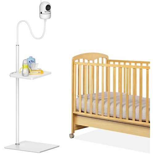 Adjustable Height Baby Monitor Floor Stand for Hello Baby Monitor Stand HB6550/HB65/HB66/HB248 - Flexible Floor Monitor Stand for Hellobaby Baby Camera Stand with 360° Flex Gooseneck