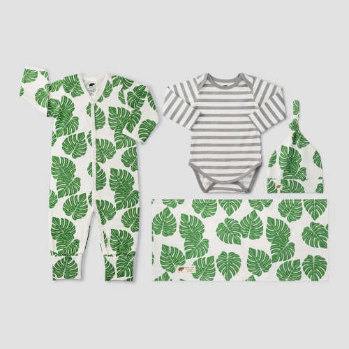 monica + andy Layette Gift Set - Under the Palms 3-6 M