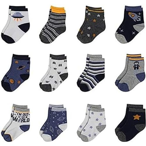 Rising Star Baby Socks for Boys & Baby Girl Socks Infant Toddler Socks 0-6/6-12/12-24 Months Ankle Crew Newborn Baby Socks