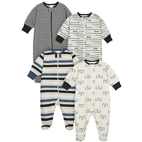 Onesies Brand Baby Boys' 4-Pack Sleep 'N Play Footies
