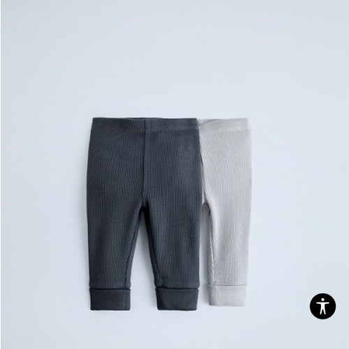 TWO-PACK OF WAFFLE WEAVE LEGGINGS - Grayish | ZARA United States