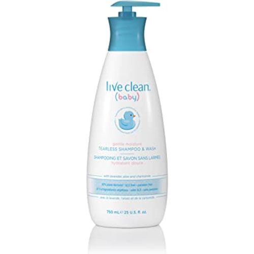 Live Clean Baby TEARLESS SHAMPOO & WASH Organic Eco Friendly 750 ml (25 fl oz)