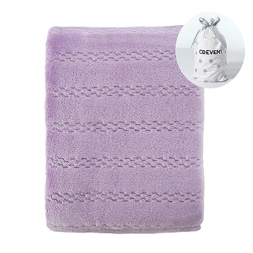 CREVENT 30''X40'' Lightweight Cozy Fluffy Warm Baby Blanket for Girls Infants Toddlers' Bedding Crib Cot Stroller, Baby Shower Birthday Newborn's Gift - Lavender
