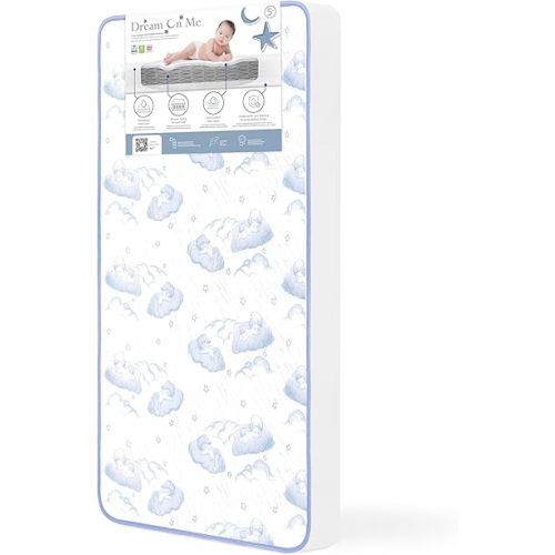 Dream On Me 2-in-1 Breathable Sweet Dreams 88 Coil Spring Crib and Toddler Bed Mattress, Greenguard Gold Certified, 1 Count (Pack of 1)