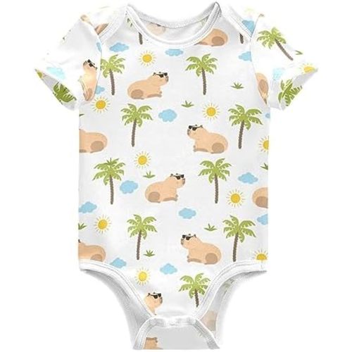 Pigsaly Mallard Ducks Unisex Baby Bodysuits Green Grass Newborn Short Sleeve Summer Jumpsuit Boy Girl 3M