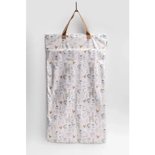 Large Zipper Hanging Wet Bag, Laundry Bag with Handles