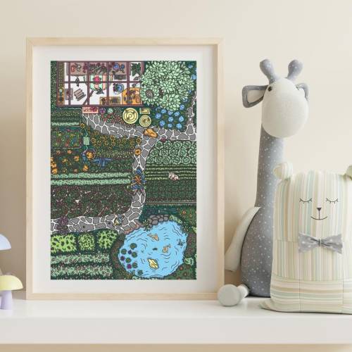 Peter Rabbit in the Garden Art Print | 8x12" Unframed | Garden Art | Nursery | Storybook | Beatrix Potter | Baby Room | Fine Art