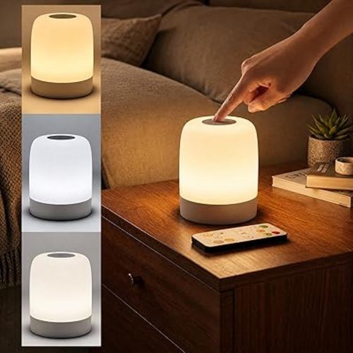 [3600mAh] Portable Dimmable Touch Night Light, 3 Colors Egg Light for baby Nursery, Rechargeable battery powered Lights for Kids Toddler room, Small Cordless Table Bedside Lamp for breastfeeding, soft