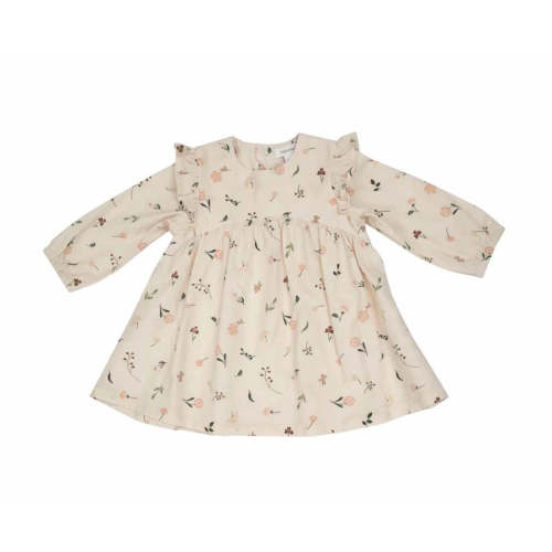 Shoulder Ruffle Corduroy Dress - Floating Floral – The Happy Days Co