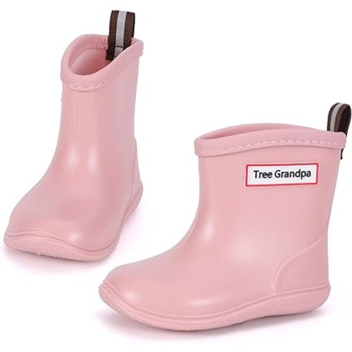 Amazon.com | Tree Grandpa Toddler Rain Boots Size 7 Baby Waterproof Shoes Kids Rain boots for Boys Girls with Easy on | Boots