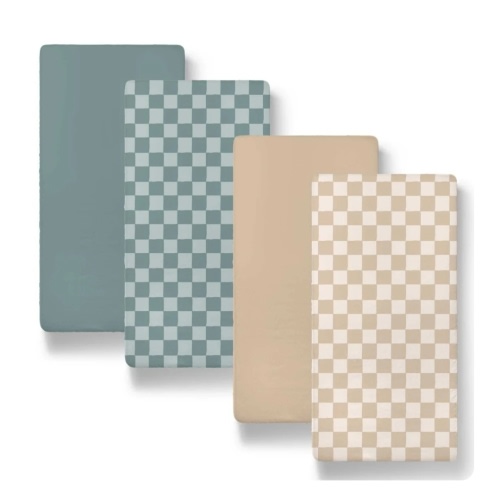 Check Baby Organic Bassinet Sheets 4-Pack for Boys and Girls